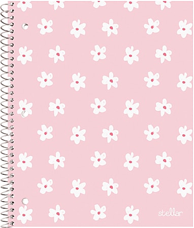 Office Depot® Brand Stellar Poly Notebook, 8-1/2" x 11", 1 Subject, College Ruled, 160 Pages (80 Sheets), Flowers