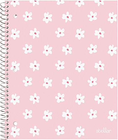 Office Depot® Brand Stellar Poly Notebook, 8-1/2" x 11", 1 Subject, College Ruled, 160 Pages (80 Sheets), Flowers