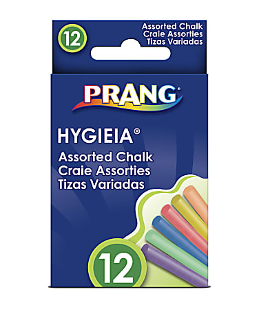 Prang® Hygieia® Dustless Chalk, Assorted Colors, Box Of 12