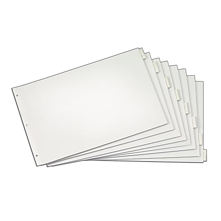 Cardinal® Tabloid Paper Index Dividers, 11" x 17", 8-Tab, Clear