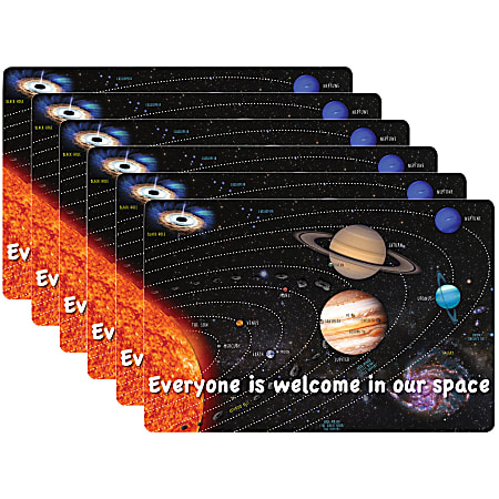 Ashley Smart Poly Computer Mouse Pad, 8" x 10", Everyone Is Welcome In Our Space, Pack Of 6 Mouse Pads