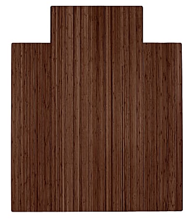 Anji Mountain Roll-Up Chair Mat With Lip, Rectangular, 44" x 52", Walnut