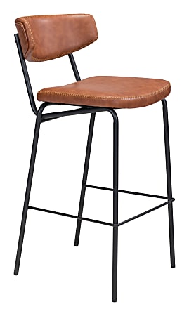 Zuo Modern Sharon Bar Chair, Vintage Brown/Black