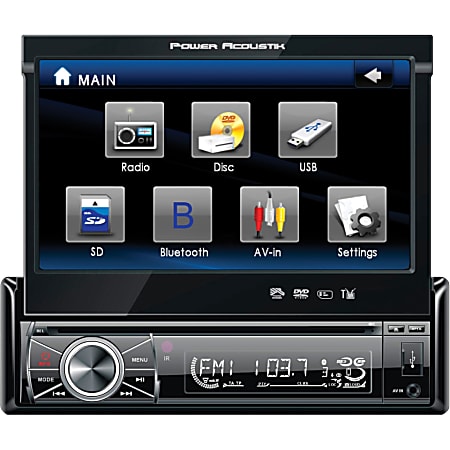 Power Acoustik PTID-8920B Car DVD Player - 7" Touchscreen LCD - 68 W RMS - Single DIN