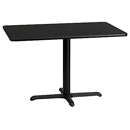 Flash Furniture Rectangular Laminate Table Top With Table Height Base, 31-3/16”H x 24”W x 42”D, Black