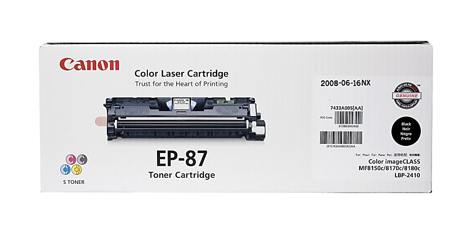 Canon® EP-87BK Black Toner Cartridge, 7433A005