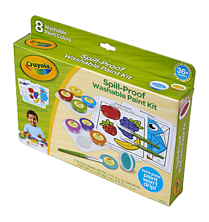 Spill Proof Washable Paints, 40mg, Assorted, 25 Jars - BIN542313