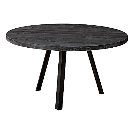 Monarch Specialties Will Round Coffee Table, 17-3/4" x 36", Black