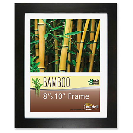 Glolite Nu-dell NuDell Earth Friendly Bamboo Frames - 8" x 10" Frame Size - Rectangle - Desktop, Counter, Shelf - Landscape, Portrait - Satin - Eco-friendly, Unbreakable, Dust Resistant, Sturdy - 1 Each - Bamboo, Plastic - Black, Clear
