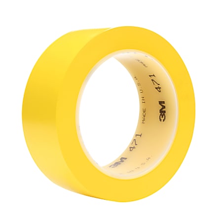 3M™ 471 Flagging and Marking Tape, 3" Core, 2 in. x 36 Yd., Yellow, Case of 24