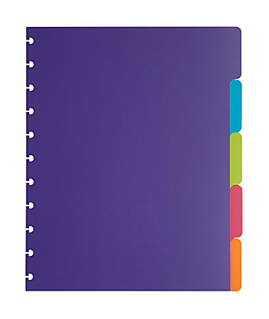 TUL® Discbound Tab Dividers, Letter Size, Assorted Bright Colors, Pack Of 5 Dividers
