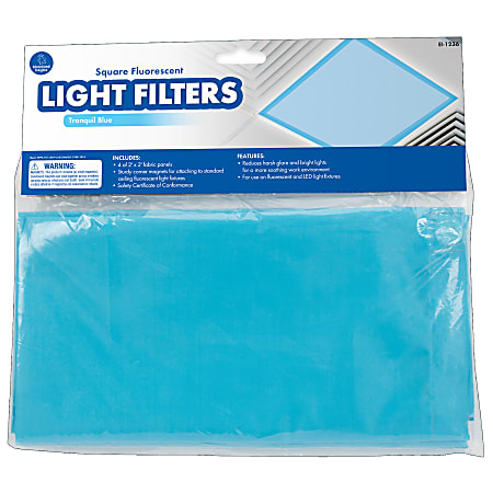Educational Insights Classroom Light Filters, 2' x 2', Tranquil Blue, Set Of 4 Filters