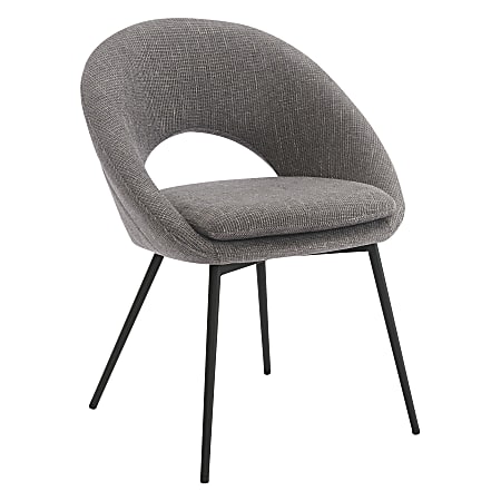 Office Star Millie Polyester Dining Accent Chair, Charcoal/Black