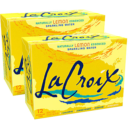 LaCroix Core Sparkling Water with Natural Lemon Flavor 12 Oz Case