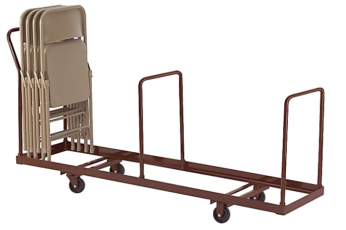 National Public Seating Folding Chair Dolly, DY-35, 38-1/2”H x 19-1/4”W x 81”D, Brown