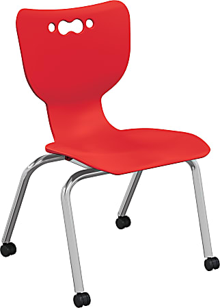 MooreCo Hierarchy No Arms Casters Chair, Red