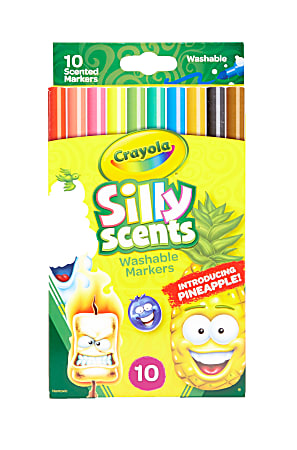 Crayola Washable Markers With Retractable Tips Conical Tip Assorted Colors  Pack of 10 Markers - Office Depot