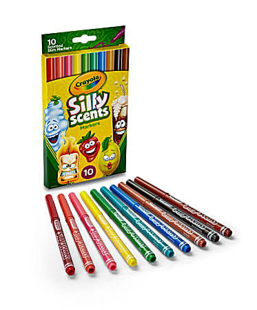 Crayola Silly Scents 8 Washable Markers Fruit Scents Slim Markers FREE POST 