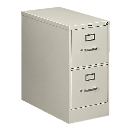 HON® 210 28-1/2"D Vertical 2-Drawer Letter-Size File Cabinet, Metal, Light Gray