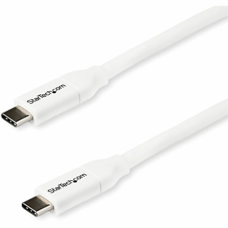 StarTech.com 2m 6 ft USB C to USB C Cable w/ 5A PD - M/M - White - USB 2.0 - USB-IF Certified - USB Type C Cable - USB2C5C2MW