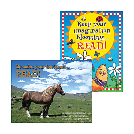 Barker Creek® Chart Set, Celebrate Reading, 17" x 22", Grades Pre-K+, Pack Of 2