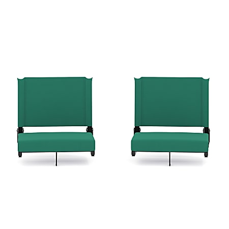 Flash Furniture Grandstand Comfort Seats, Hunter Green/Black, Set Of 2 Seats