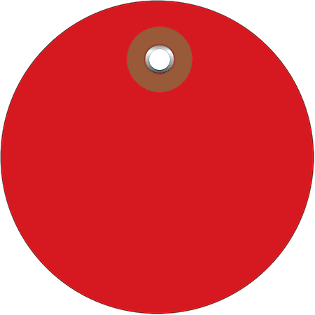 Office Depot® Brand Plastic Circle Tags, 2", Red, Pack Of 100