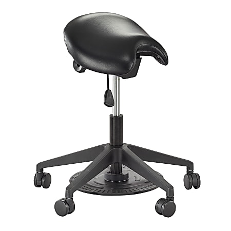 Safco® Saddle Seat Lab Task Stool, Black Seat/Black
