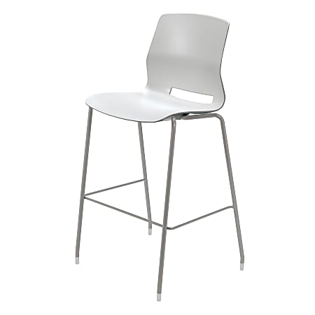 KFI Studios Imme Stacking Bar Stool, 44"H, Light Gray/Silver