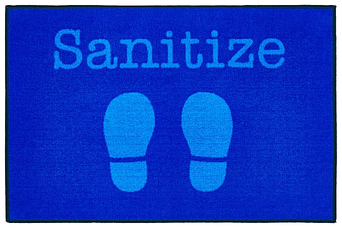 Carpets for Kids KID$Value Activity Rug, Shoes Sanitize, 3' x 4-1/2', Blue