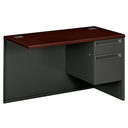 HON® 38000 48"W Right-Pedestal Desk Return, Mahogany/Charcoal