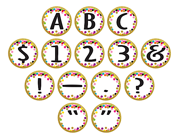 Teacher Created Resources Circle Letters Bulletin Board Accents, 3-1/2", Confetti, Pack Of 216 Letters
