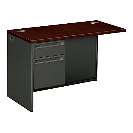 HON® 38000 48"W Left Desk Return, Mahogany/Charcoal