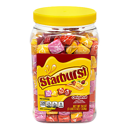 Starburst Original Fruit Chews, 54-Oz Tub, Assorted Flavors