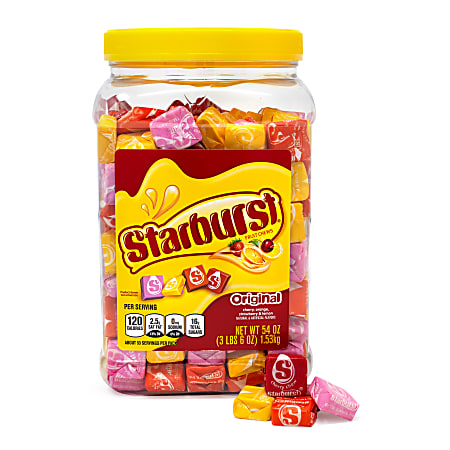 Starburst Original Fruit Chews – Cherry, Orange, Strawberry, Lemon, 54oz Bulk Bag (Individually Wrapped, Gluten Free, Exp 09/2025)