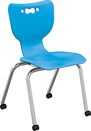 MooreCo Hierarchy Armless Caster Chair, 18", Blue
