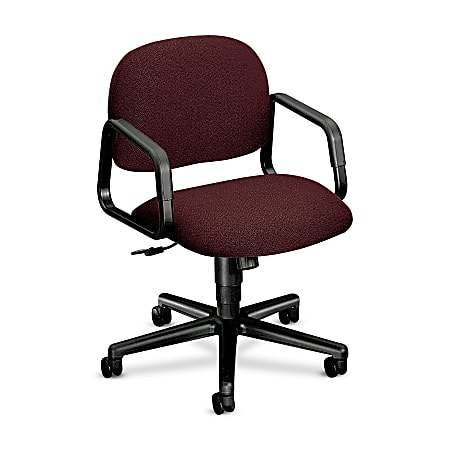 HON® 4000 Series Solutions Mid-Back Chair, 35 1/2"H x 26"W x 26 1/4"D, Black Frame, Burgundy Fabric