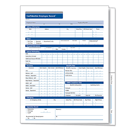 ComplyRight Confidential Employee Record Folders, Expanded, 8