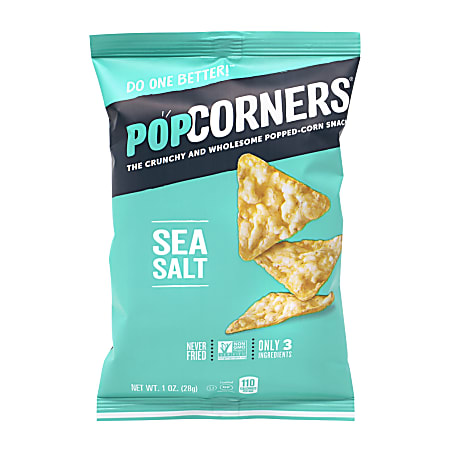 PopCorners Popped Corn Sea Salt Snack Bags 1 Oz Box Of 40