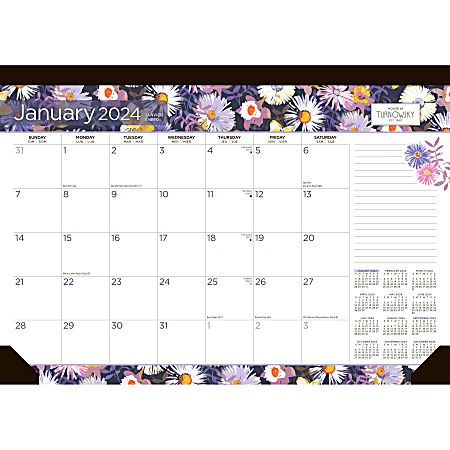 2024 BrownTrout Monthly Desk Pad Calendar, 12" x 17", House of Turnowsky, January To December