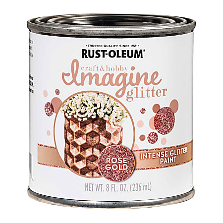 Rust Oleum Imagine Craft and Hobby Glitter Paint 8 Oz Rose Gold Pack Of ...