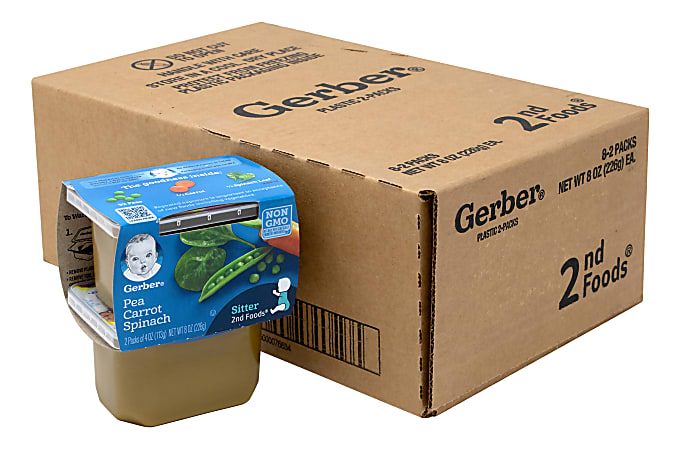 Gerber 2nd Foods Peas Carrots Spinach 4 Oz Case of 16