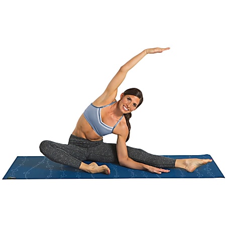 GoFit Designer Yoga Mat Bubbles Yoga Exercise Stretching 68 Length x 24  Width Rectangular Bubbles Blue - Office Depot
