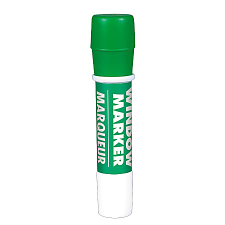 Amscan Window Markers, Broad Point, Green Barrel, Green Ink, Pack Of 4 Markers