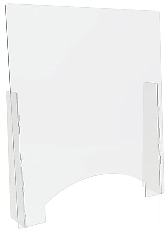 Deflect-O Polycarbonate Countertop Barriers, 36"H x 31-3/4"W x 1/8"D, Clear, Set Of 2 Barriers