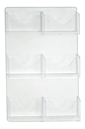 Azar Displays 4-Pocket Wall-Mount Bifold Brochure Holders, 14-5/8"H x 13"W x 1-3/4"D, Clear, Pack Of 2 Holders