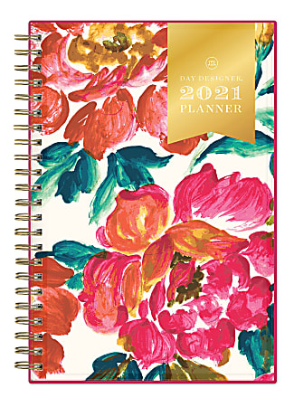 Blue Sky™ Day Designer Weekly/Monthly CYO Planner, 5" x 8", Vintage Floral, January To December 2021, 124779