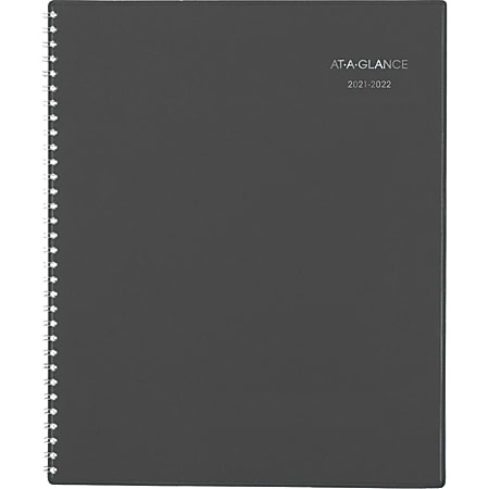 AT-A-GLANCE® DayMinder Academic Monthly Planner, 8-1/2" x 11", Charcoal, July 2021 To June 2022, AYC47045