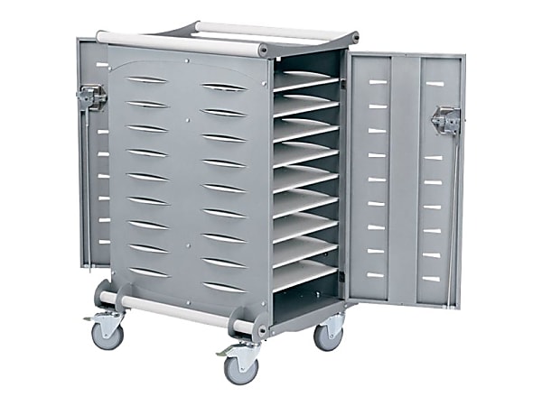 Ergotron LT20 - Cart (charge only) for 20 notebooks - lockable - steel - white, silver metallic - screen size: up to 15.5"
