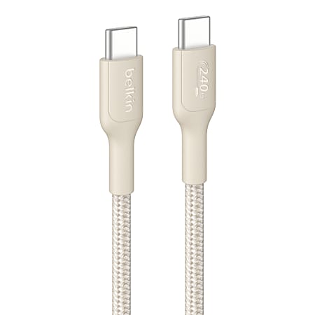 Belkin BoostCharge Pro Braided USB-C To USB-C 240W Charging Cable, Sand